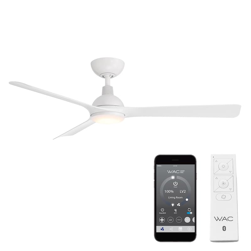 Gage Indoor or Outdoor 3-Blade 52in Smart Ceiling Fan - 52 Inches - Matte White