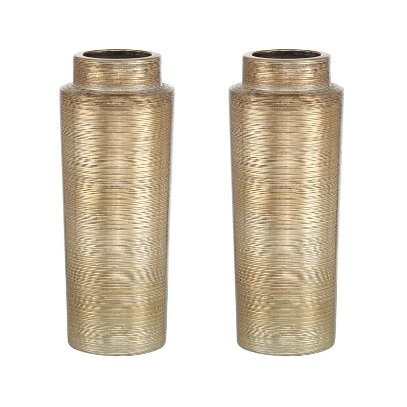 Acroma 12.9" Ceramic Floor Vase 2-set Decoration For Home Office Decor. - Gold.