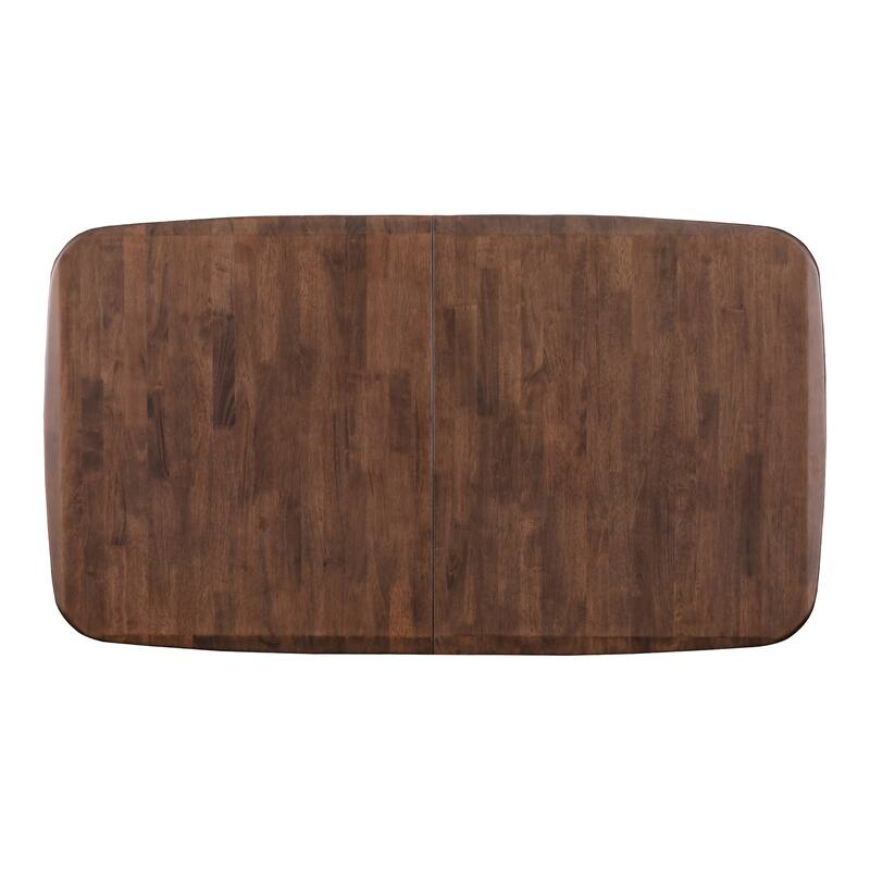 Furniture of America Abigail IV Mid-Century Modern Walnut Extendable Self-Storing Dining Table