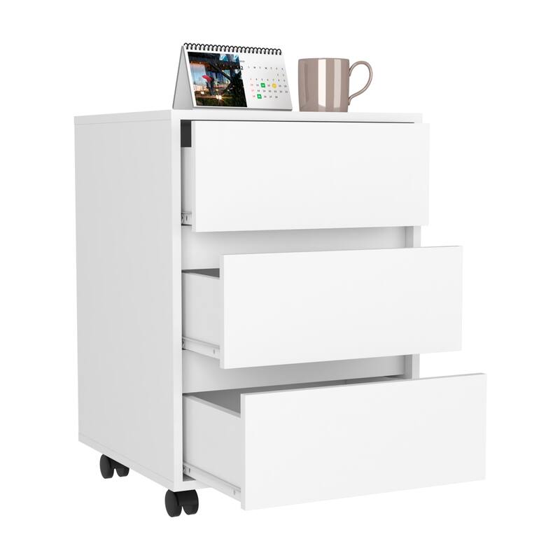 Artemisa 3 Drawer Filing Cabinet, Four Casters, Superior Top