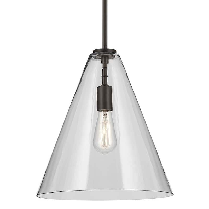 Kichler 42200 Everly 15" Wide Pendant - Olde Bronze / Clear