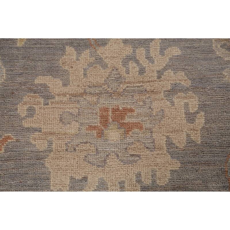 Hand Knotted Oriental 100% Wool Carpet Transitional All-Over Greys & Charcoal Oushak Area Rug - 11' 10'' X 9' 4''