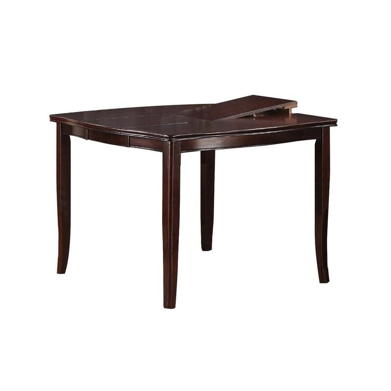 6 Pcs Counter Height Dining Table Set with Butterfly Leaf, Wooden Kitchen Furniture Set with 4 PU Upholstered Chairs & 1 Bench
