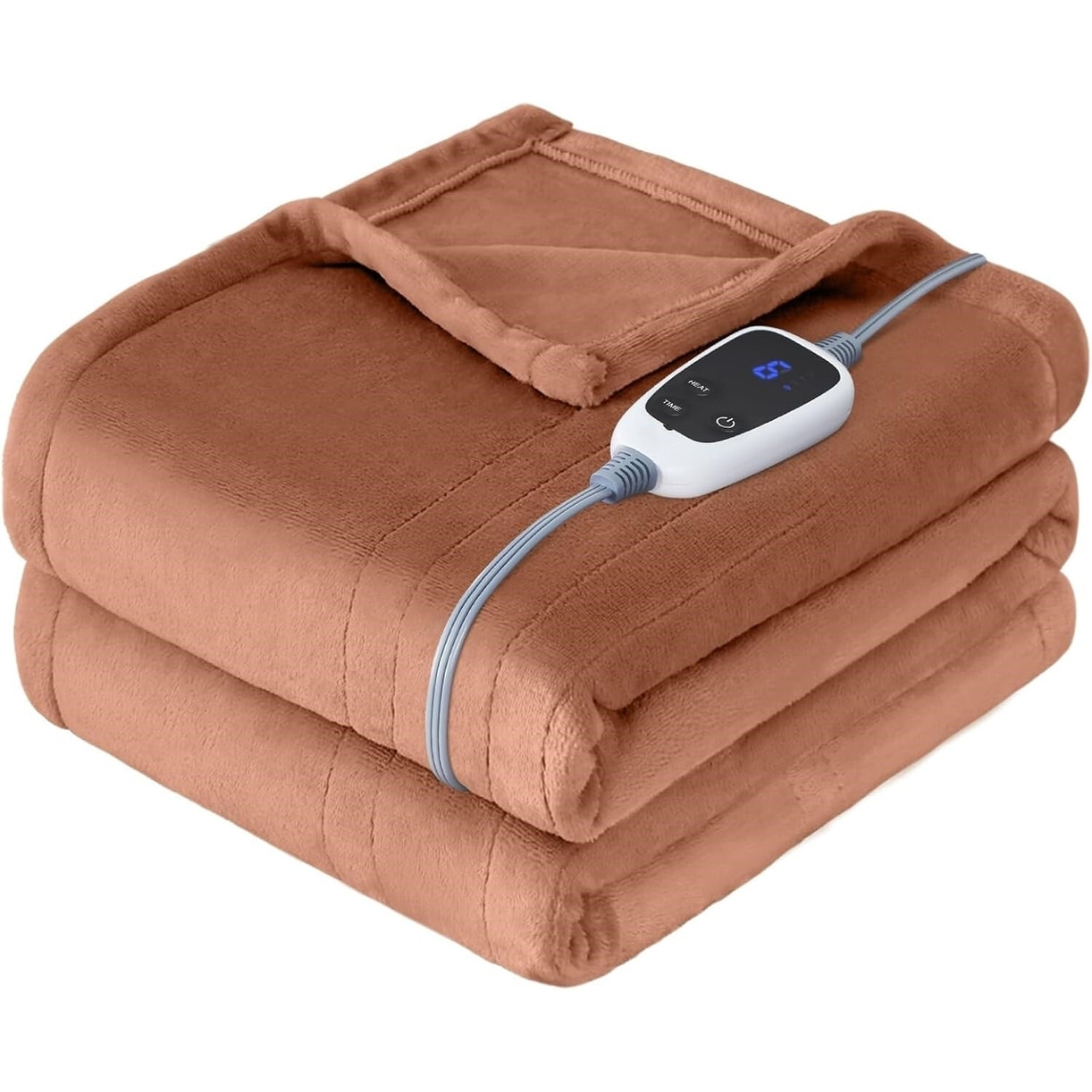 Electric Blanket Heated Throw, Soft Flannel Heating Blanket with 6 Heat Settings