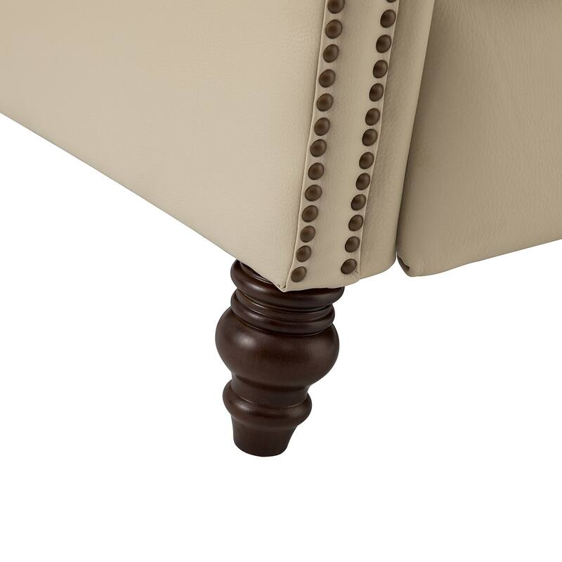 Noemon Genuine Leather Recliner with Nailhead Trims by HULALA HOME (Set of 2)