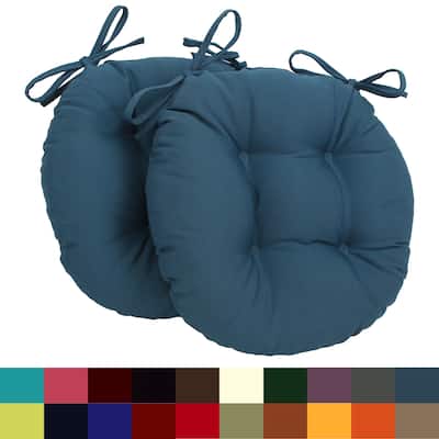16-inch Round Indoor Twill Chair Cushions (Set of 2 or 4) - 16 x 16