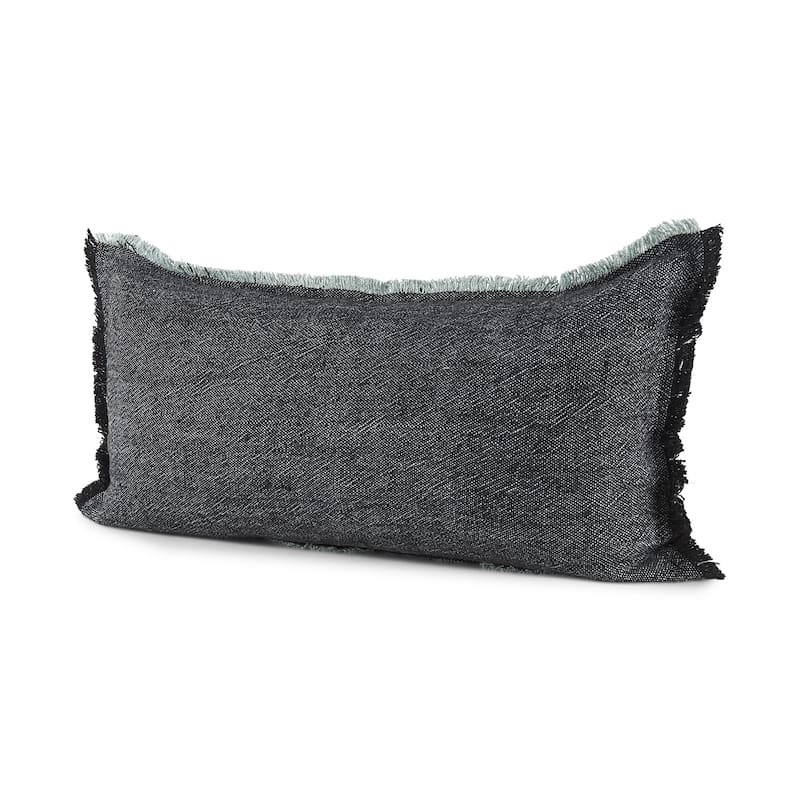 HomeRoots 20" Gray Linen Throw Pillow Cover - 26" W x 14" D x 14" H