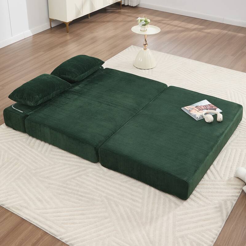 Rossetta Contemporary Square Space-Adaptive Foldable Design Corduroy Lasting Comfort Sofa, Easy to Assembly and Store