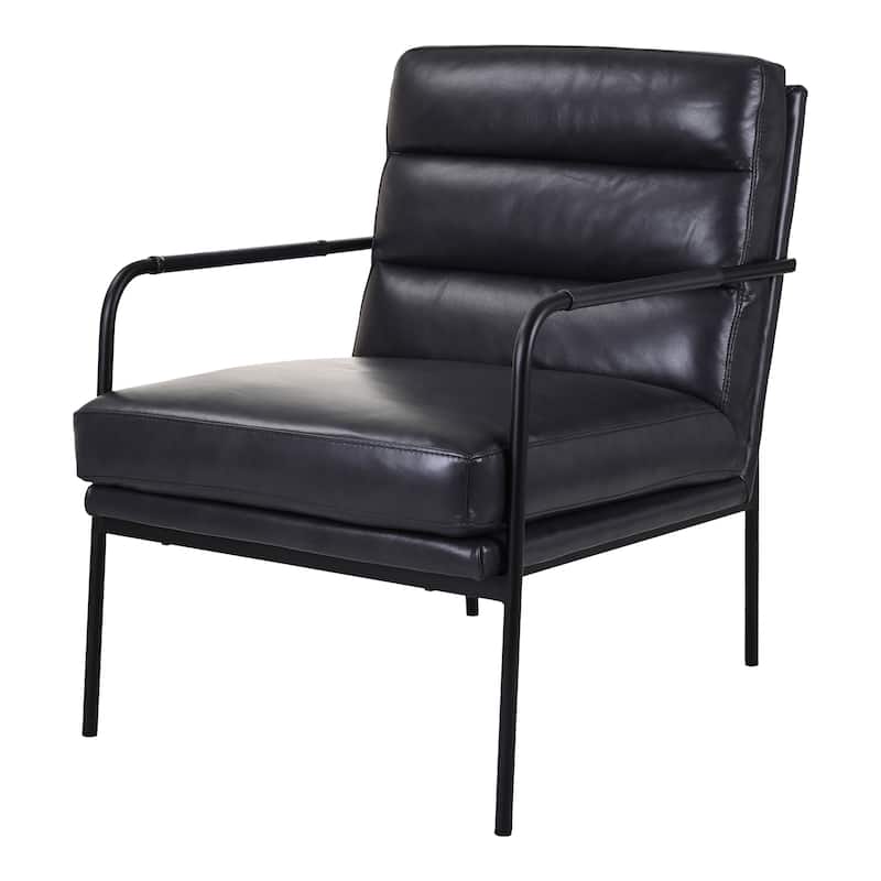 Aurelle Home Rustic Leather and Iron Accent Chair