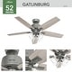 preview thumbnail 7 of 19, Hunter Gatlinburg Ceiling Fan w/ LED Light Kit, Handheld Remote - Transitional- EASY INSTALLATION