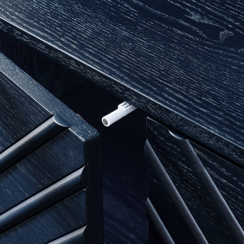 Farmhouse Fluted Buffet Cabinet with Concealed Handle Cabinet Doors for Living Room, Kitchen and Dining Room