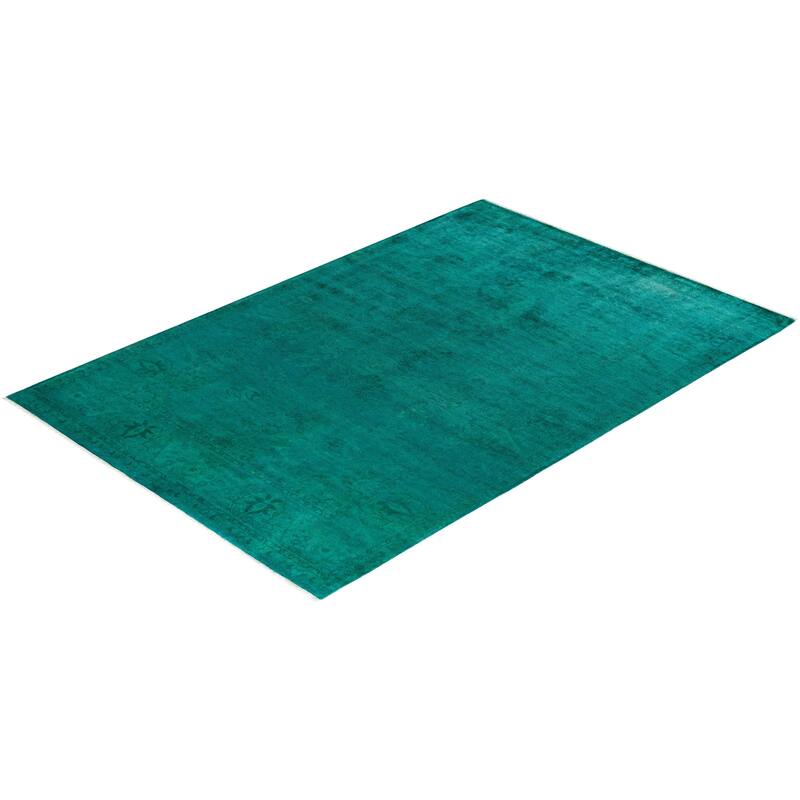 Contemporary Overdyed Wool Hand Knotted Area Rug - 5' 2" x 7' 7"