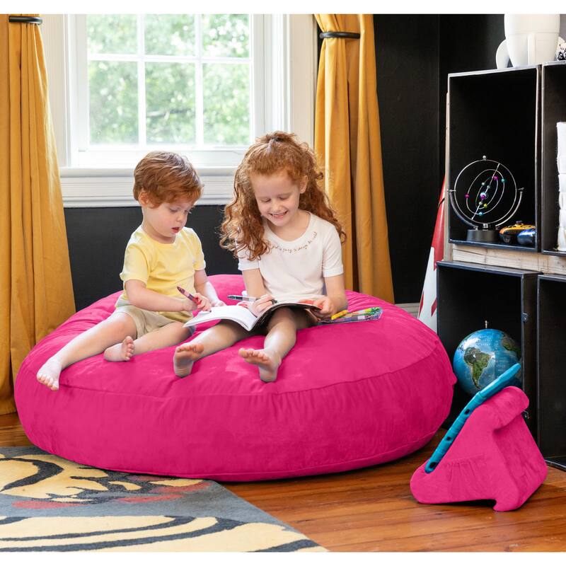 Cocoon Bean Bag Kids Microsuede Chair - 48" - Fuchsia Pink