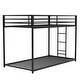 preview thumbnail 14 of 12, Low Profile Twin over Twin Bunk Bed with Ladder and Guardrails