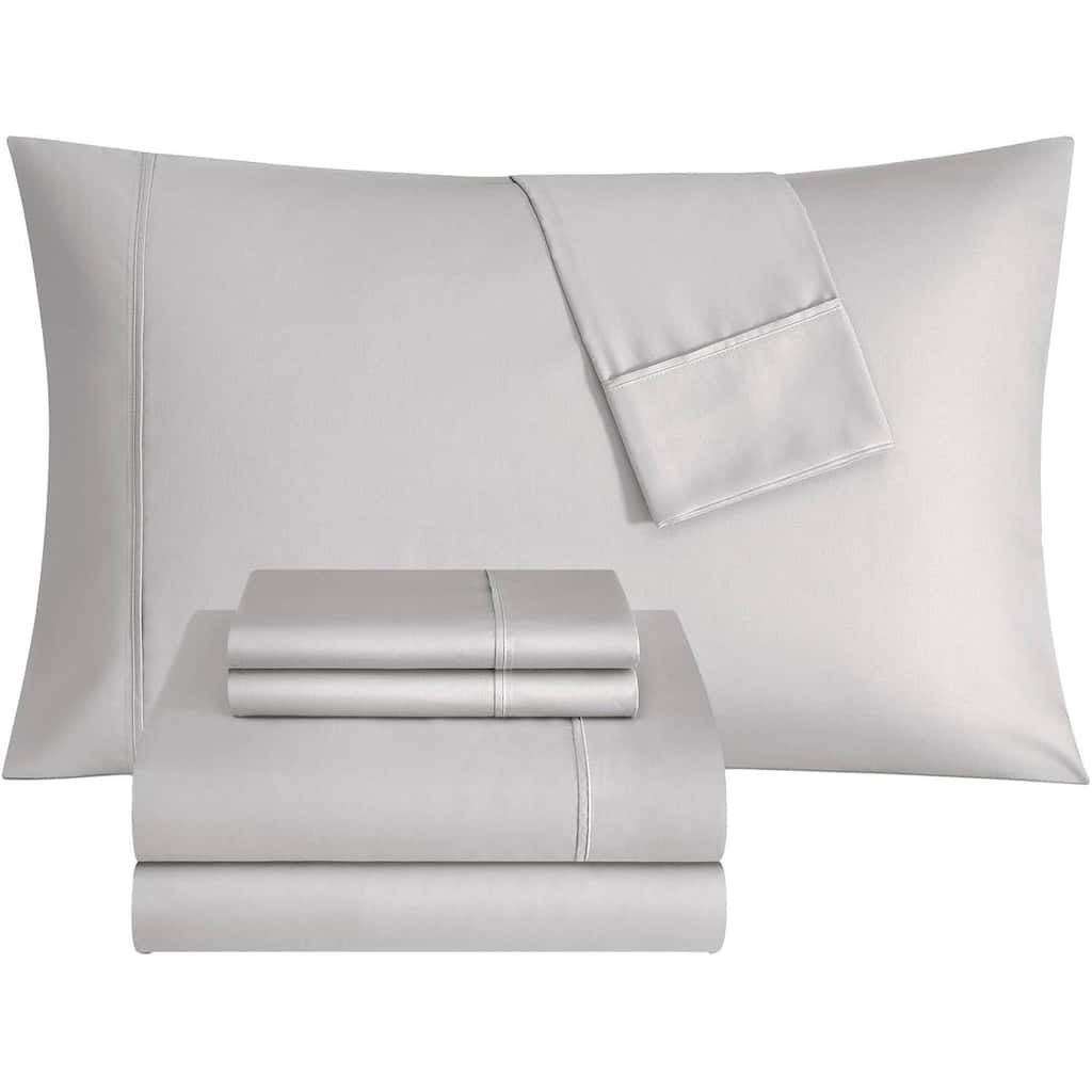 Thomasville 1500 Thread Count Light Grey 6 Piece Premium Cotton Rich Sateen Sheet Set