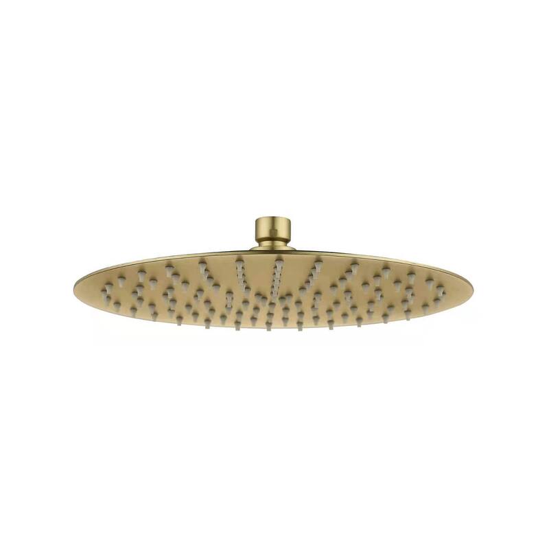 Bathroom Square Round 10/12" Rainfall Air Boost Full Spray Shower Head - 10" - Gold