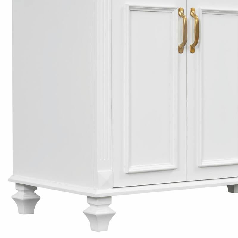 36" Bathroom Vanity with Sink, Cabinet, Flip-Out Drawer, 3 Drawers & 2 Soft-Close Doors