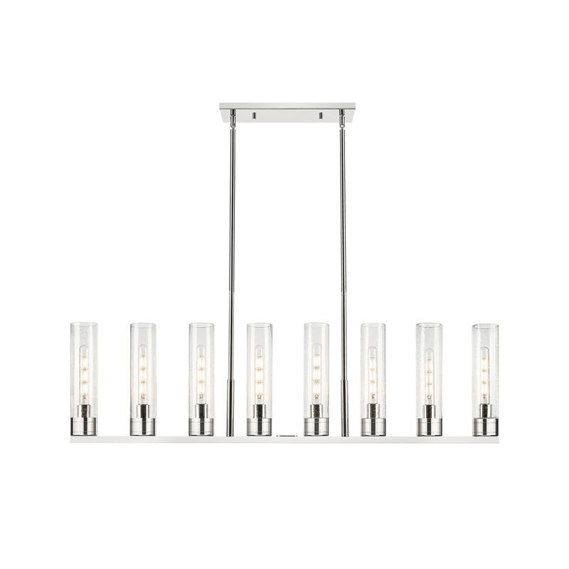 Innovations Lighting Downtown Urban - Boreas - 6 Light 48" Stem Hung Island Light with 11" Shades - Polished Nickel/Seedy