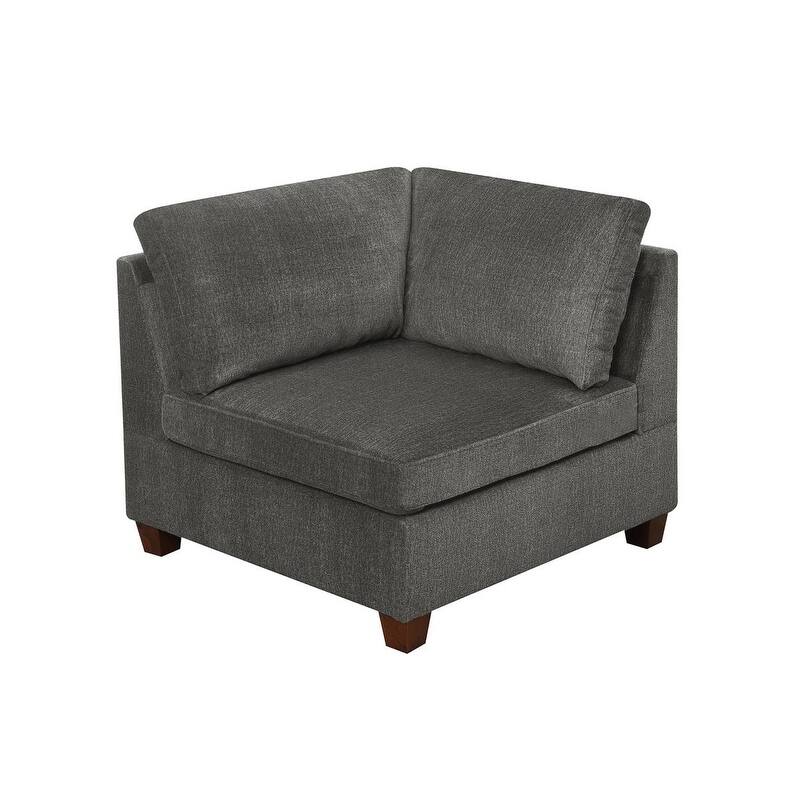 1pc Grey Chenille Modular Corner Wedge Sofa 37x37x35 inches - Multi-Color