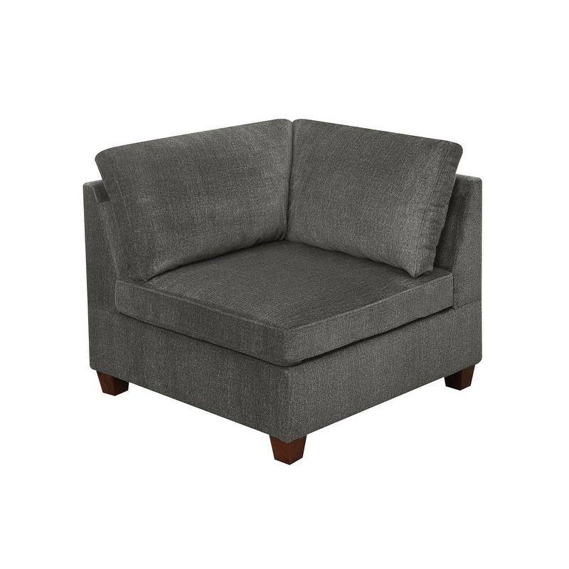1pc Grey Chenille Modular Corner Wedge Sofa 37x37x35 inches