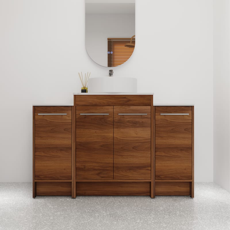 Bathroom Vanity With Sink In 24/36/48/60 Inch, Freestanding Bathroom Vanity With Soft Close Door - 47.2"W x 18.9"D - Brown Ebony -400