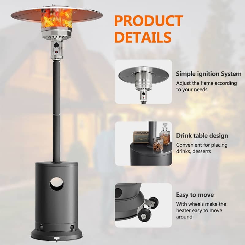 Upgraded 50,000 BTU Stainless Steel Propane Gas Outdoor Patio Heater