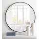 preview thumbnail 48 of 186, Carson Carrington Labbemala Metal Frame Round Mirror 36" Diameter - Black