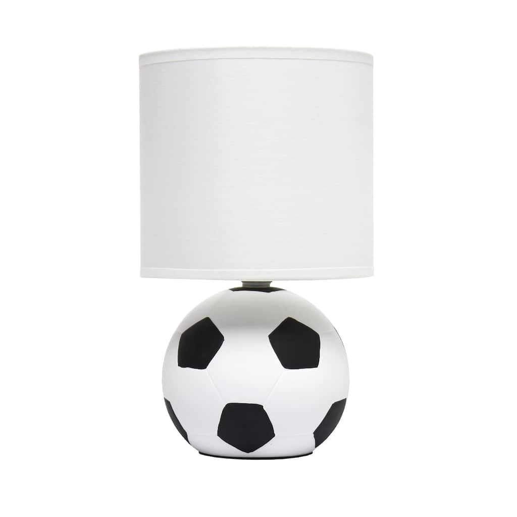 Mini Soccer Table Lamp with Drum Shade - 10.75" - White and Black