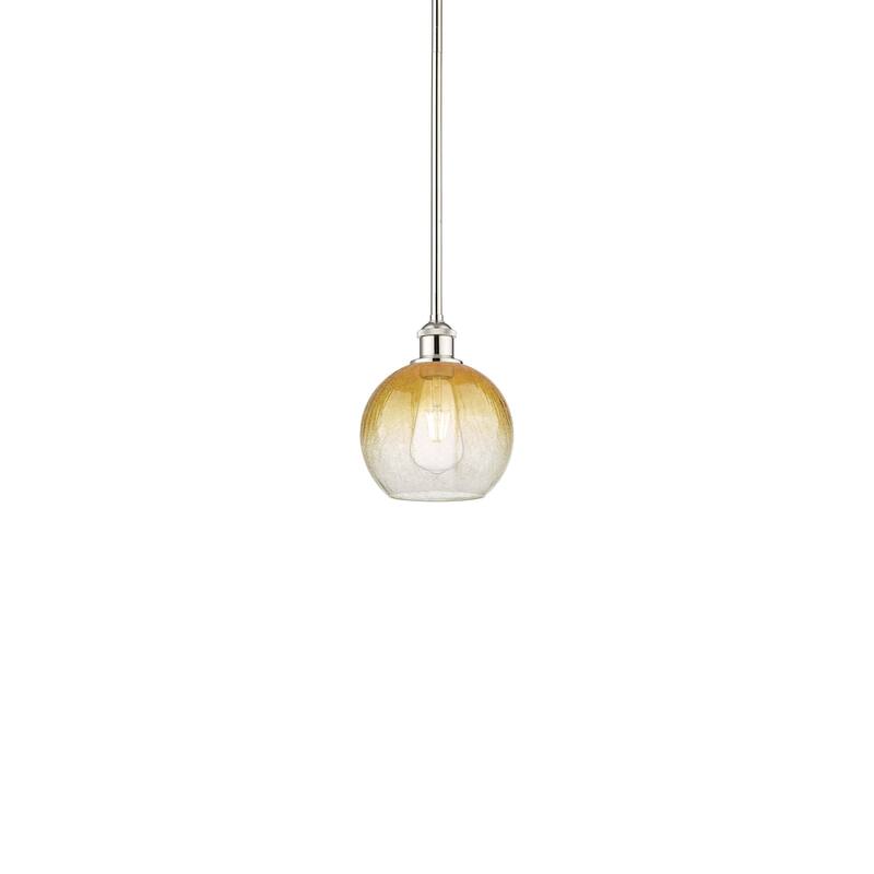 Innovations Lighting 616-1S-10-8 Brookhaven Globe Pendant Brookhaven - Polished Nickel / Amber