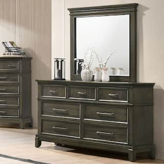 Evva Traditional Grey Dresser and Mirror by Furniture of America