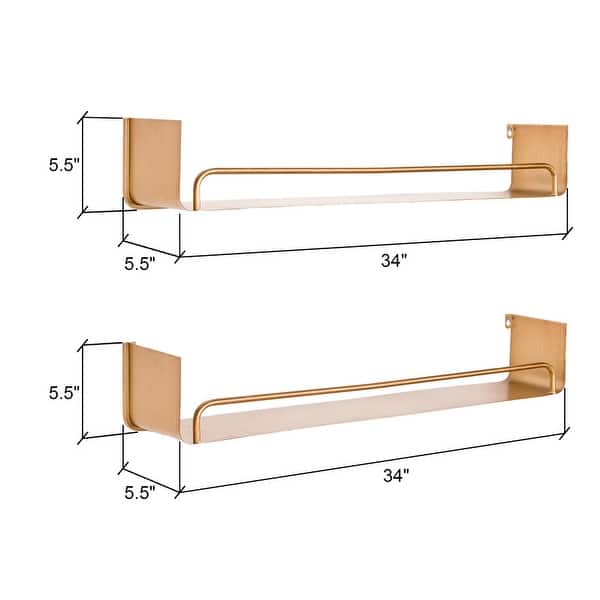 dimension image slide 3 of 8, Carson Carrington Lacktorp Modern Wall Shelf (Set of 2)