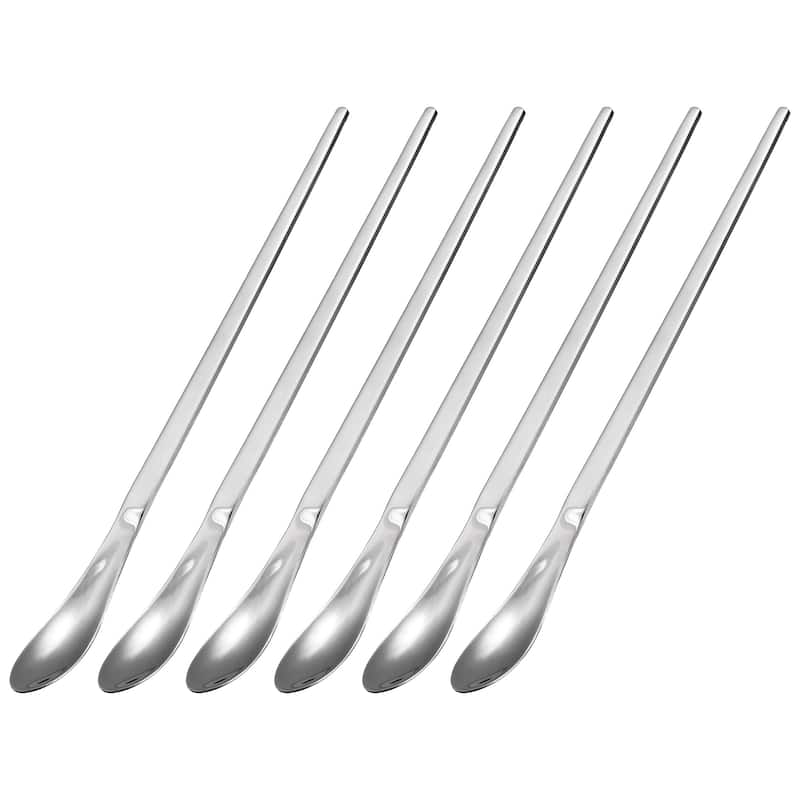6Pcs 10-Inch Stainless Steel Cocktail Beverage Stirring Spoons