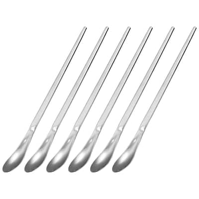 6Pcs 10-Inch Stainless Steel Cocktail Beverage Stirring Spoons