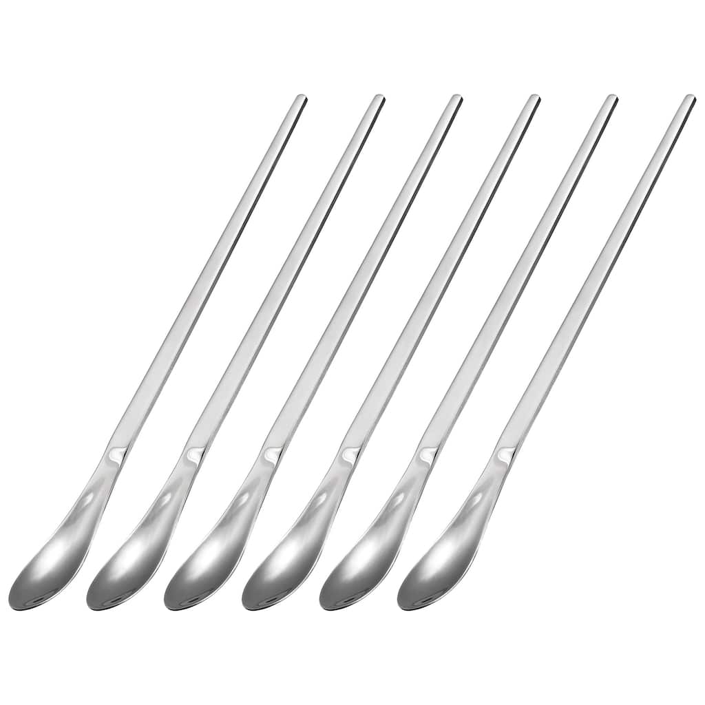 6Pcs 10-Inch Stainless Steel Cocktail Beverage Stirring Spoons