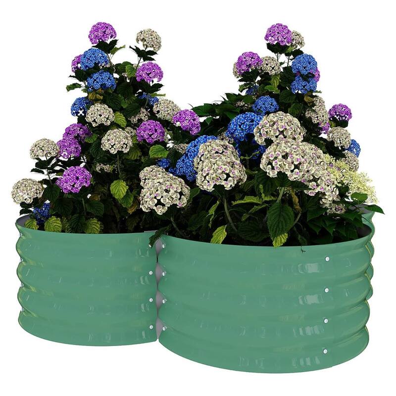 2PCS Petal-Shaped Galvanized Raised Garden Bed