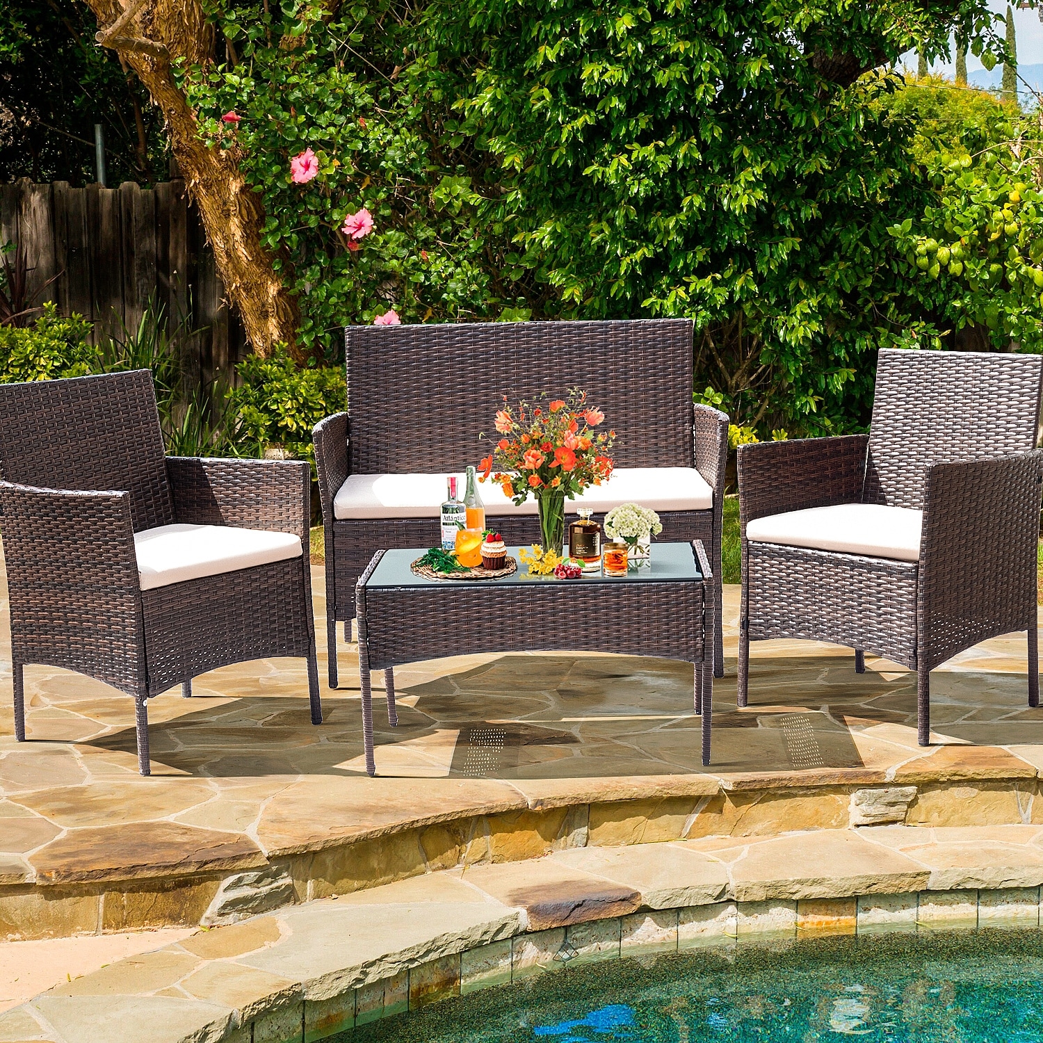 Homall 4 deals piece patio set