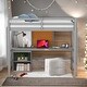 preview thumbnail 17 of 42, Twin size Loft Bed with Desk, Writing Board and Drawers Cabinet, White
