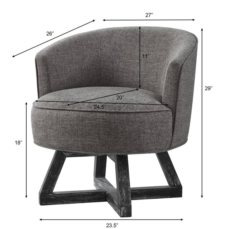 Swivel Chair Side Chair with Wood Legs, Dark Gray Reception Chair Reading Chair Leisure Chair Vanity Chair