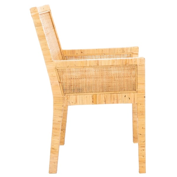 dimension image slide 1 of 4, SAFAVIEH Sarai Coastal Accent Chair with Cushion - 22.8" W x 22.4" L x 34.6" H
