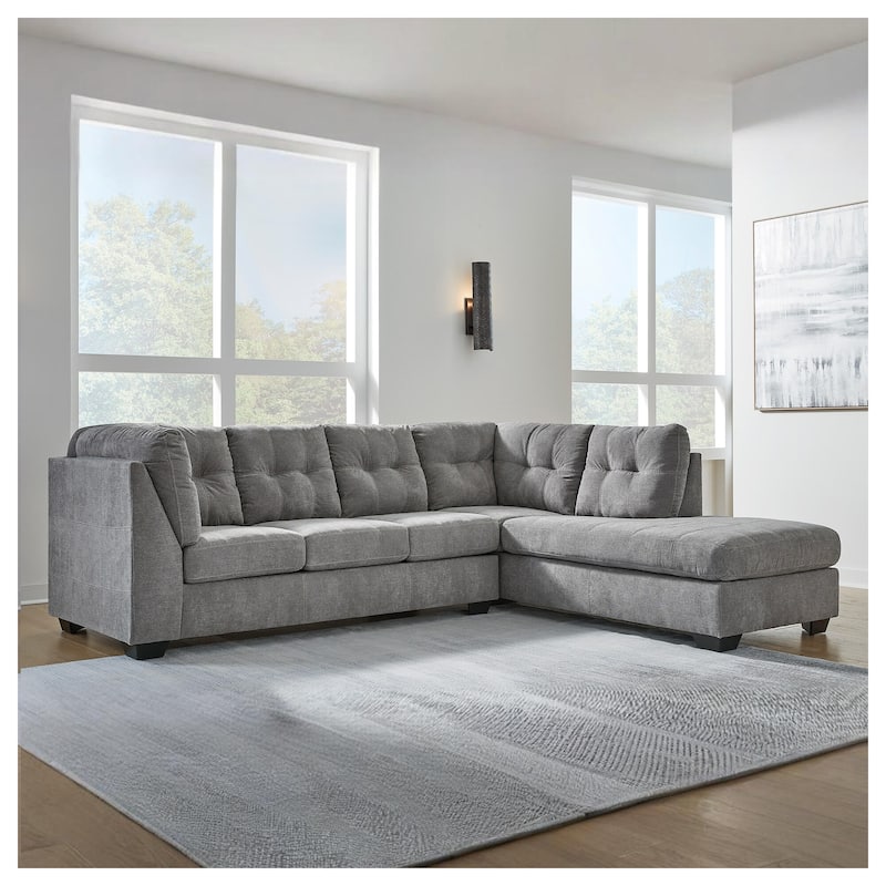 Signature Design by Ashley Marleton Gray 2-Piece Sectional with Chaise - 115"W x 91"D x 38"H - Right Facing