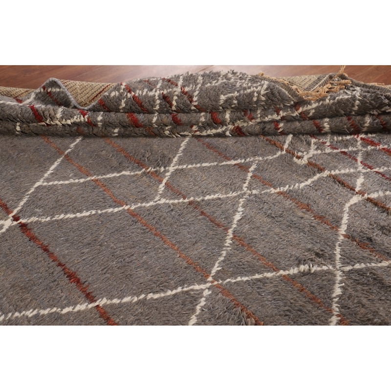 Trellis Moroccan Oriental Area Rug Handmade Wool Carpet - 7'11" x 10'10"