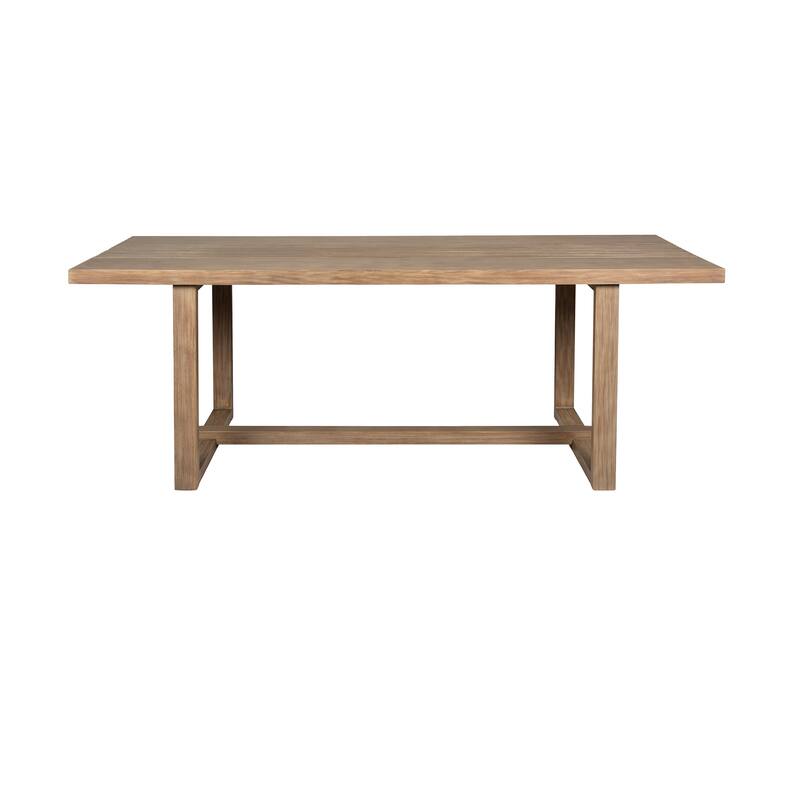 Vivid 82" Solid Eucalyptus Wood Indoor Outdoor Patio Dining Table