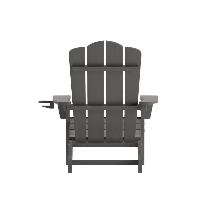 Set of 4 All-Weather Adirondack Chairs with Cupholders