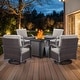 preview thumbnail 101 of 174, Pocassy Outdoor Patio Furniture Set 4 Swivel Chair with Fire Table - Brown Rattan - Beige Cushion