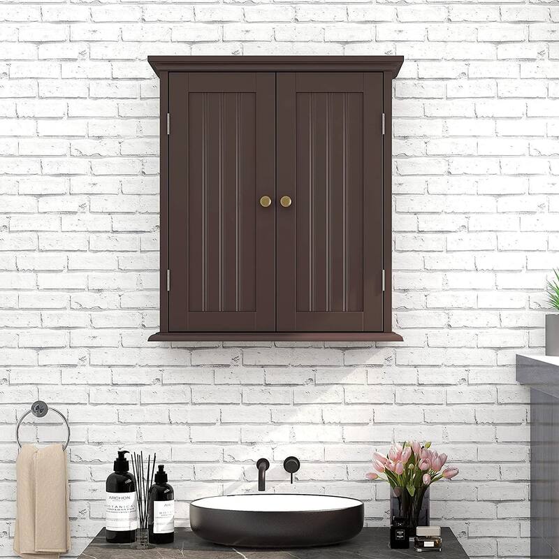 Bathroom Wall Cabinet with 2 Doors and Adjustable shelves