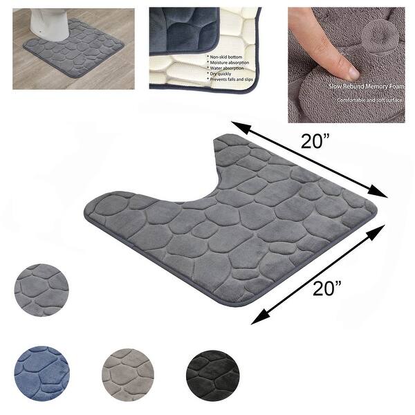 Contour Toilet Bath Rug U Shaped 3d Cobble Stone Memory Foam 20 X 20 Overstock 33124759