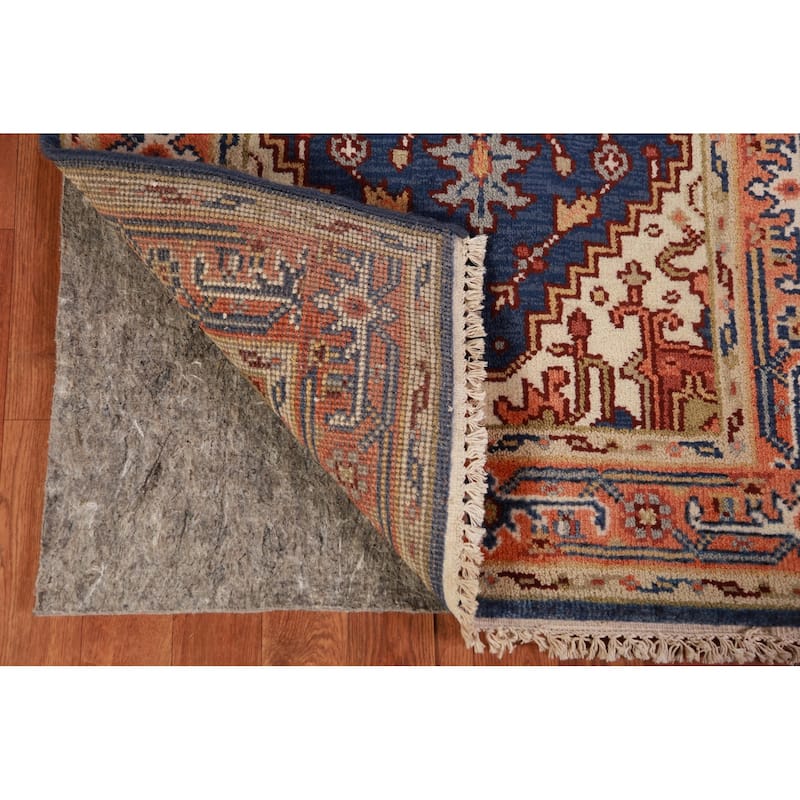 Blue Heriz Serapi Indian Foyer Rug Handmade Wool Carpet - 3'0"x 5'1"