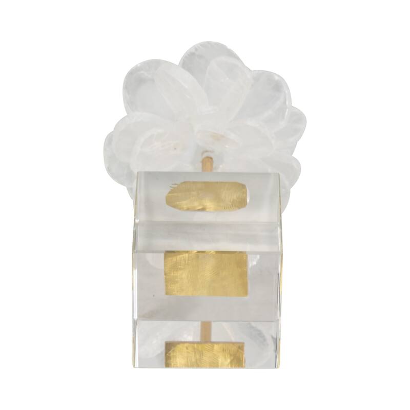 Sagebrook Home JLiliana Crystal Flower Statuary, Perfect for Decor