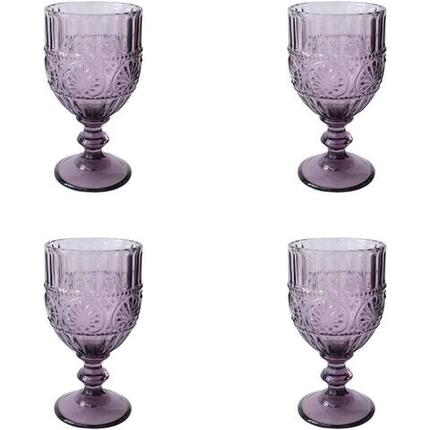 American Atelier Vintage Purple 12 oz. Wine Glasses, Set of 4 - 12-Ounce