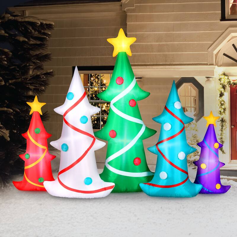Occasions Airflowz Inflatable Colorful Christmas Trees, 6 ft Tall, Red